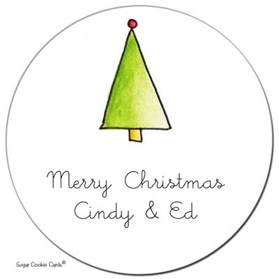 Sugar Cookie Gift Stickers - Holiday Tree